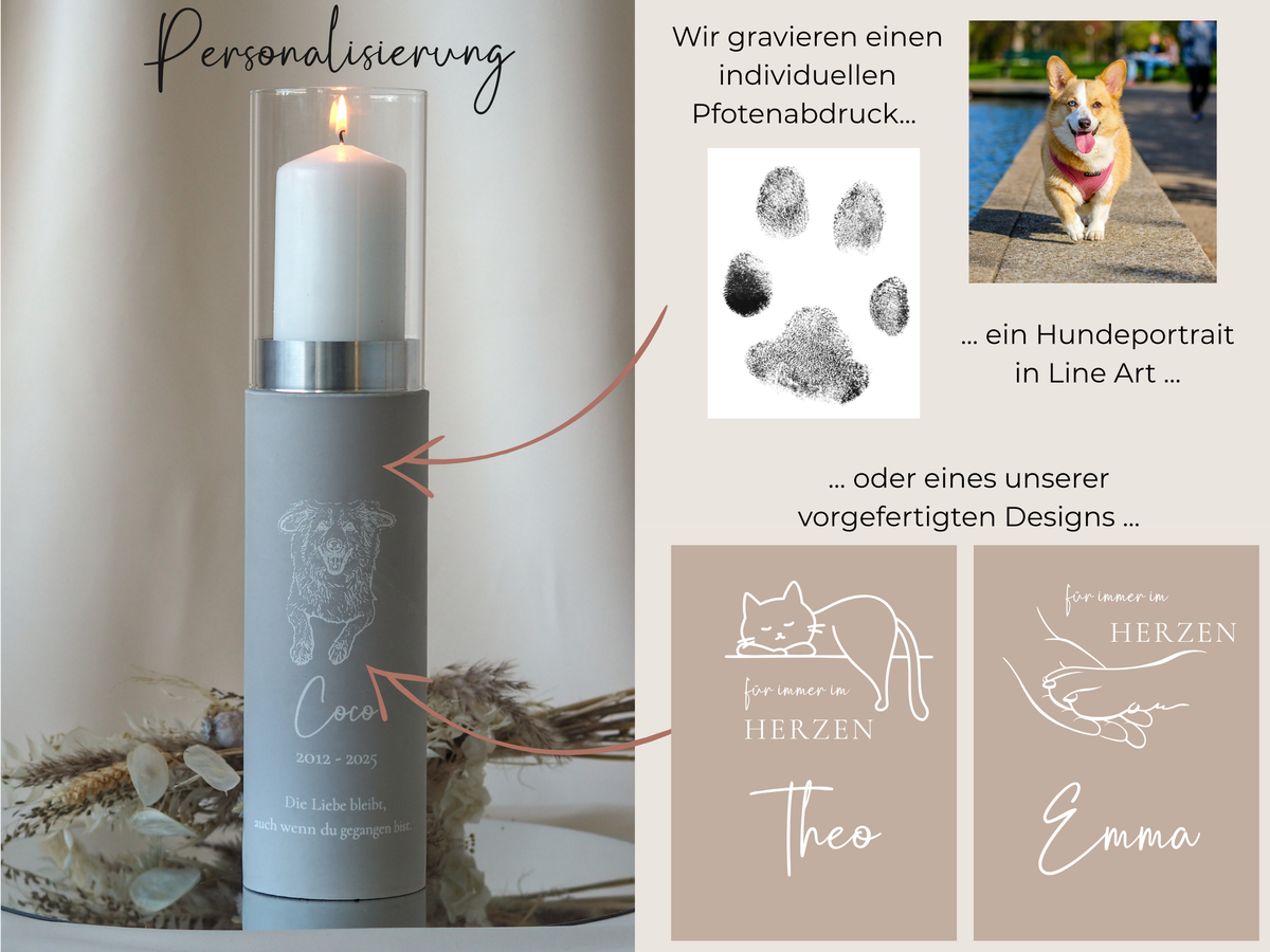 Tierurne Vero als Windlicht - 800 ml Volumen