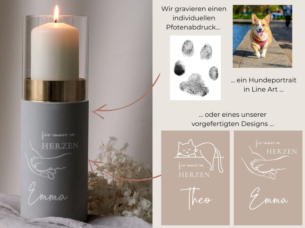 Tierurne Vero als Windlicht - 400 ml Volumen