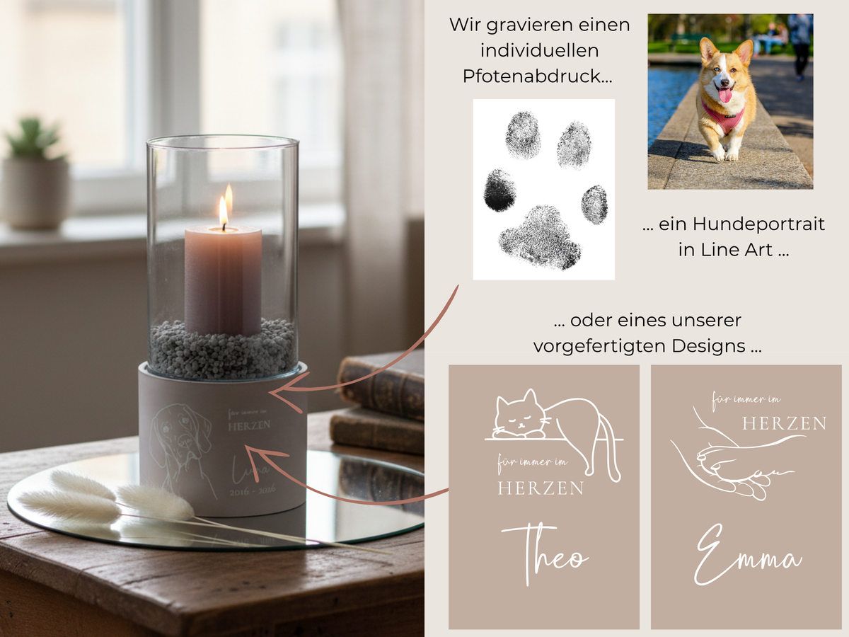 Tierurne Pura als Windlicht – 2 Liter Volumen