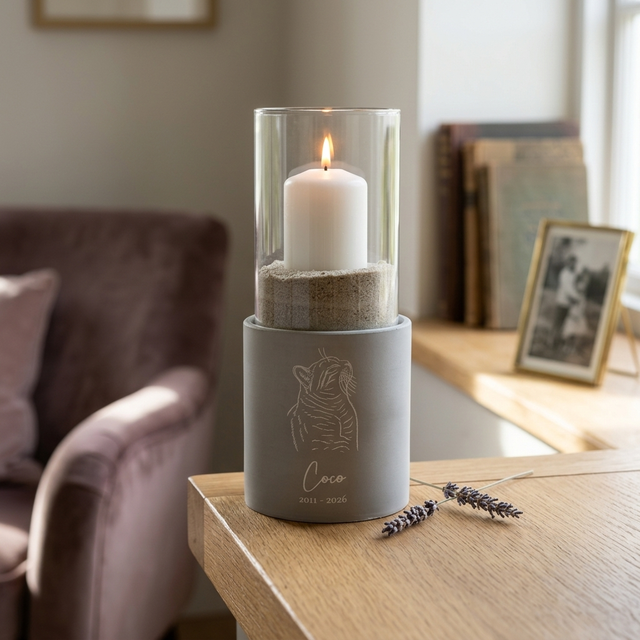 Personalisierte Tierurne für Hund & Katze – Pura Windlichturne 800 ml